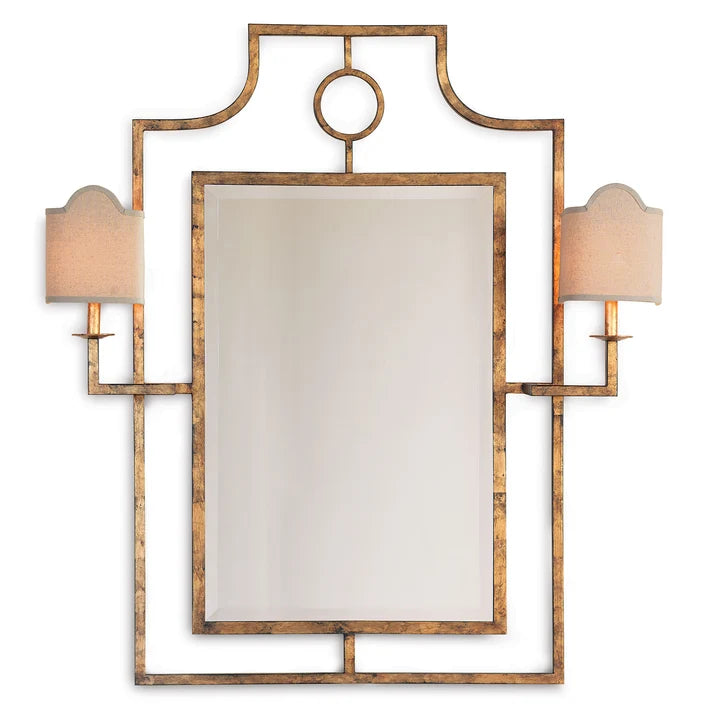 Port 68 Doheny Gold Mirror with Sconces
