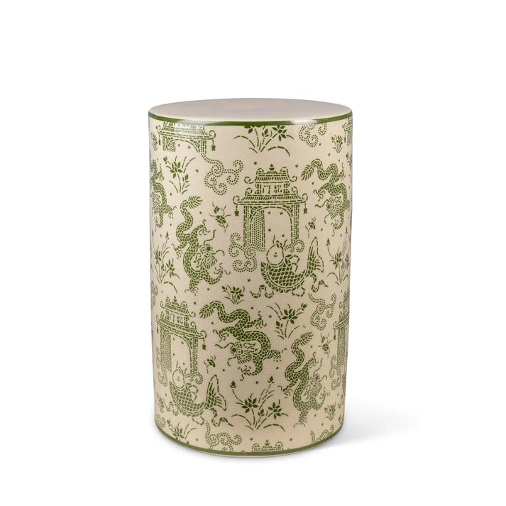 Port 68 Dragon Pagoda Green Stool