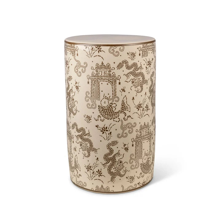 Port 68 Dragon Pagoda Green Stool
