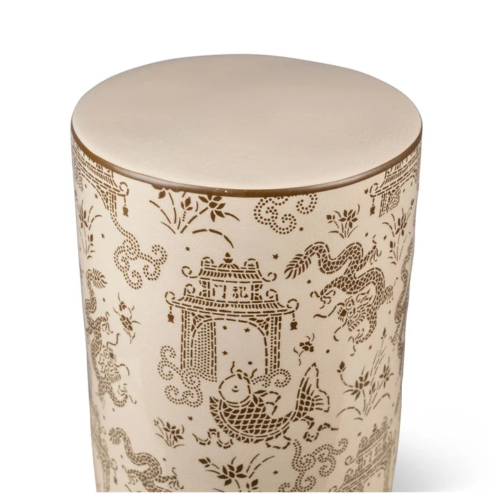 Port 68 Dragon Pagoda Green Stool