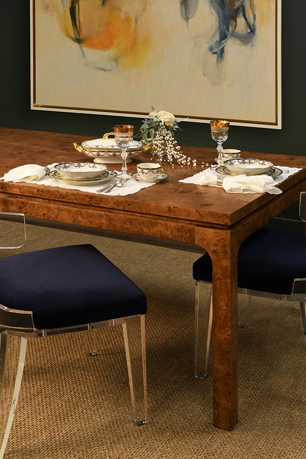Worlds Away Adams Burl Wood Dining Table