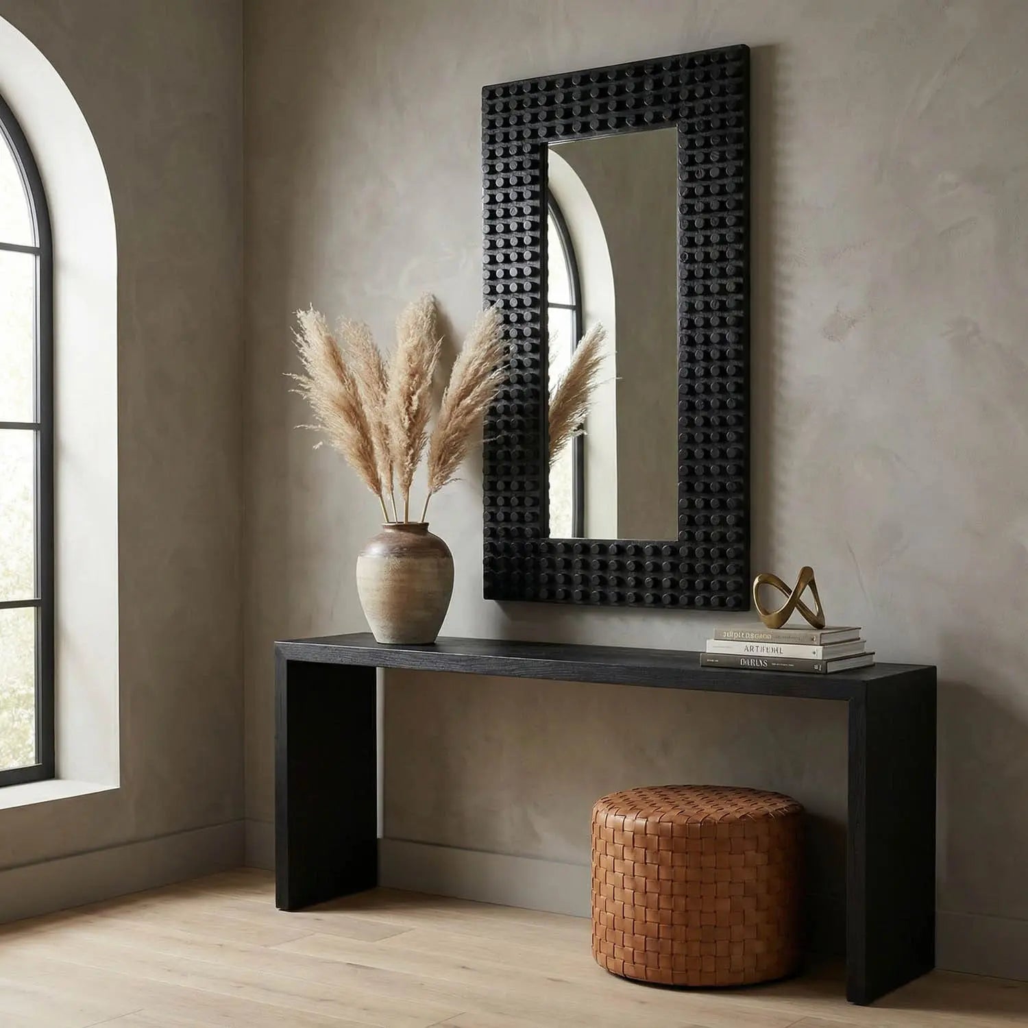Noir Faustus Mirror, Charcoal Black