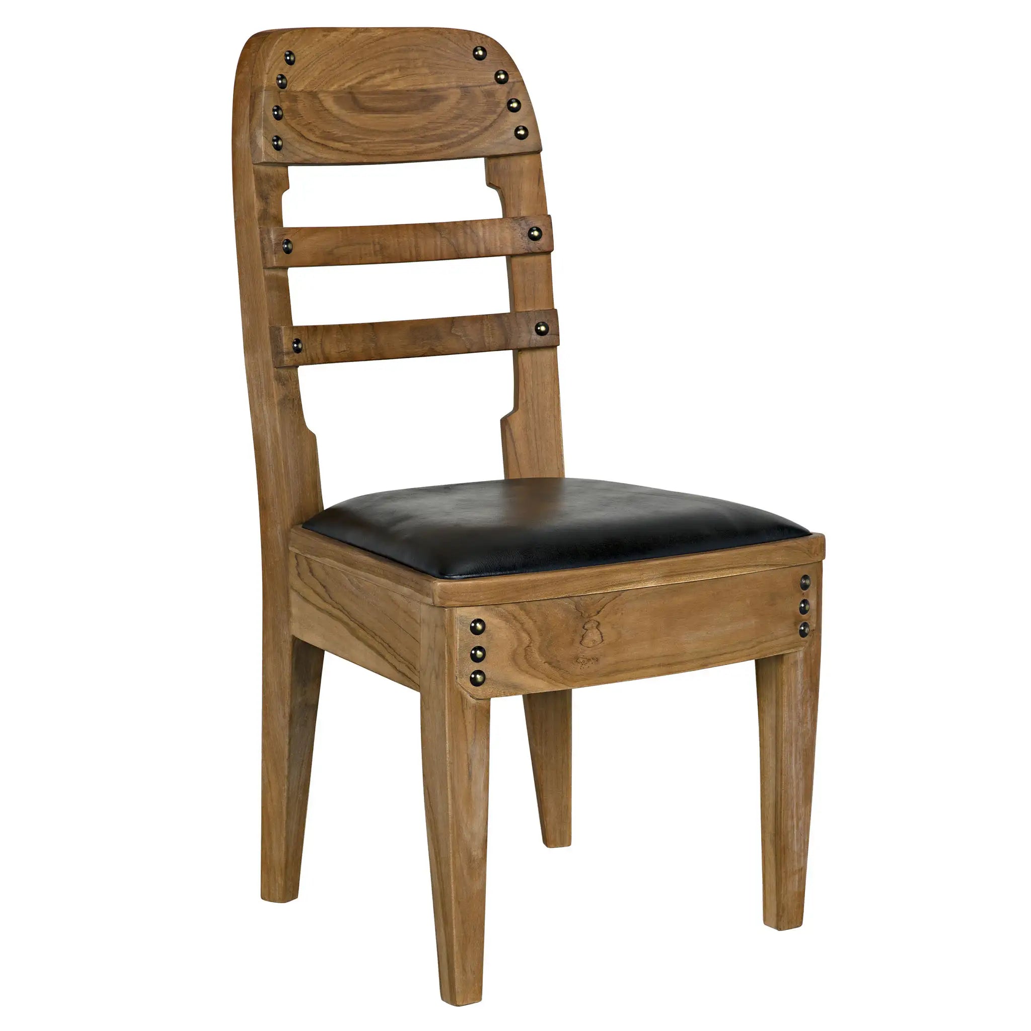 Noir Laila Chair, Teak With Leather