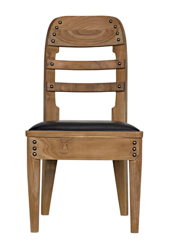 Noir Laila Chair, Teak With Leather