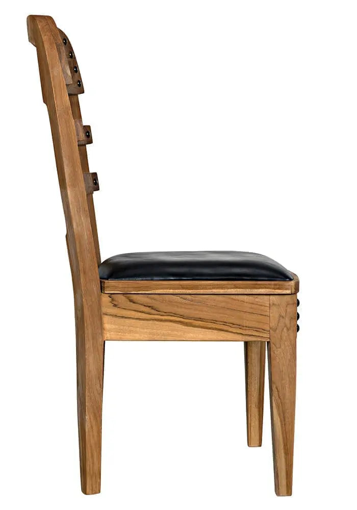 Noir Laila Chair, Teak With Leather