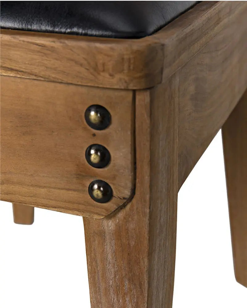 Noir Laila Chair, Teak With Leather