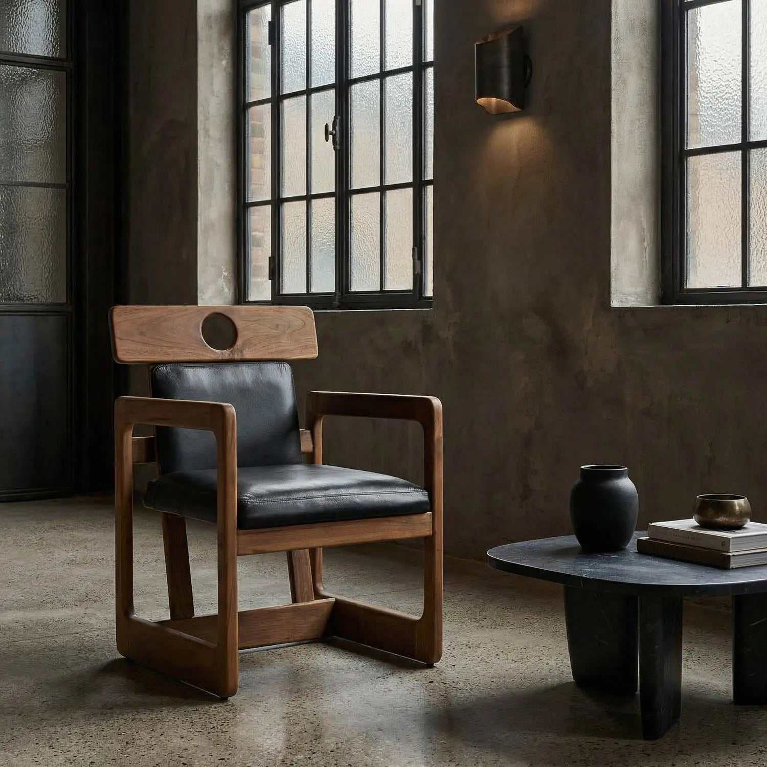 Noir Buraco Arm Chair, Teak