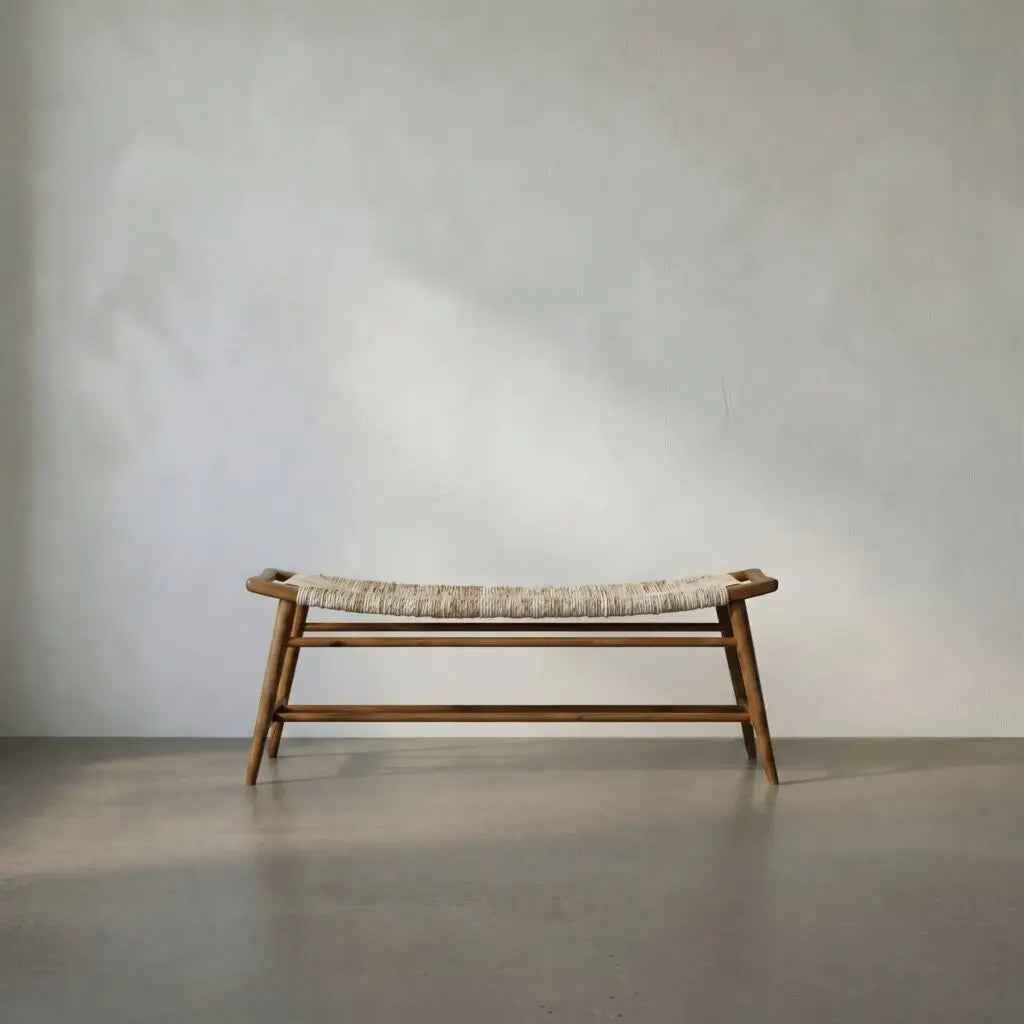 Noir Stockholm Bench With Woven