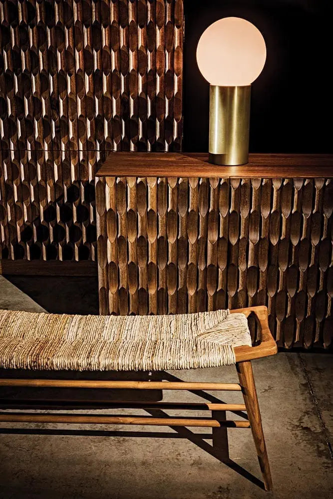 Noir Stockholm Bench With Woven