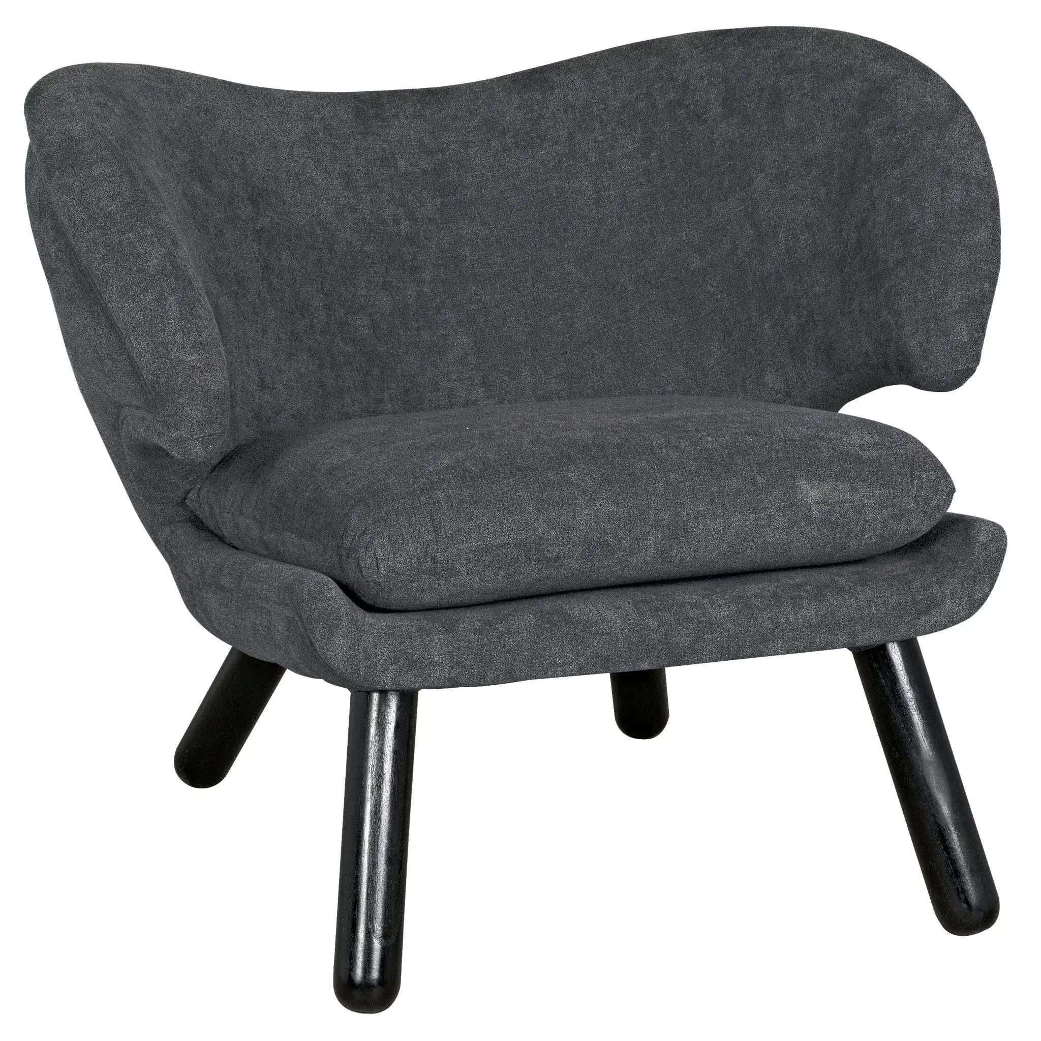 Noir Valerie Chair With Grey Fabric