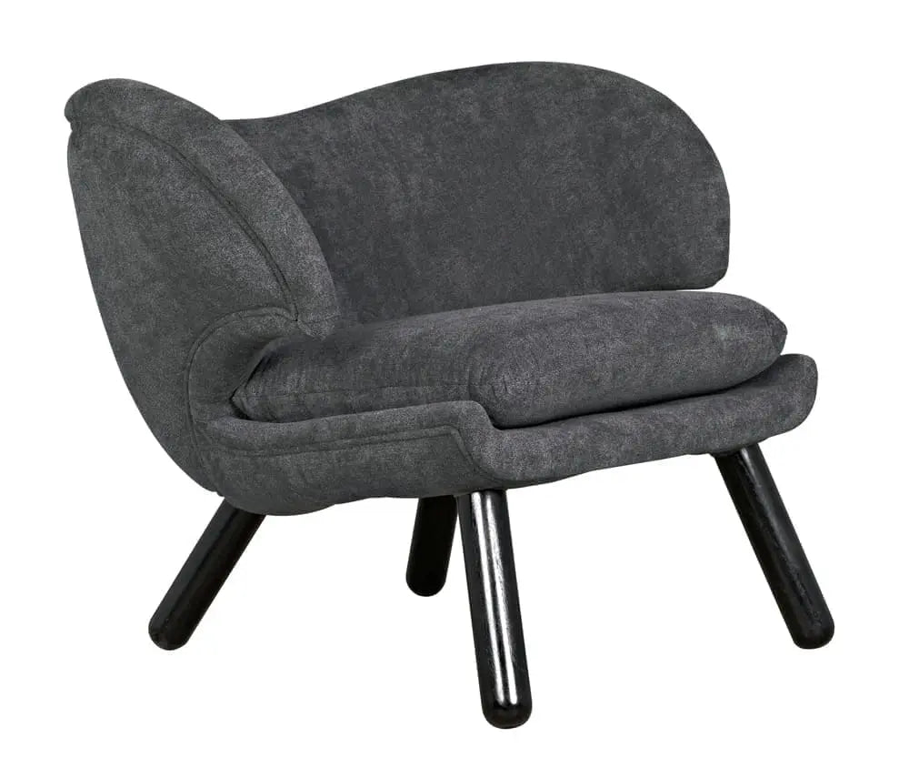 Noir Valerie Chair With Grey Fabric