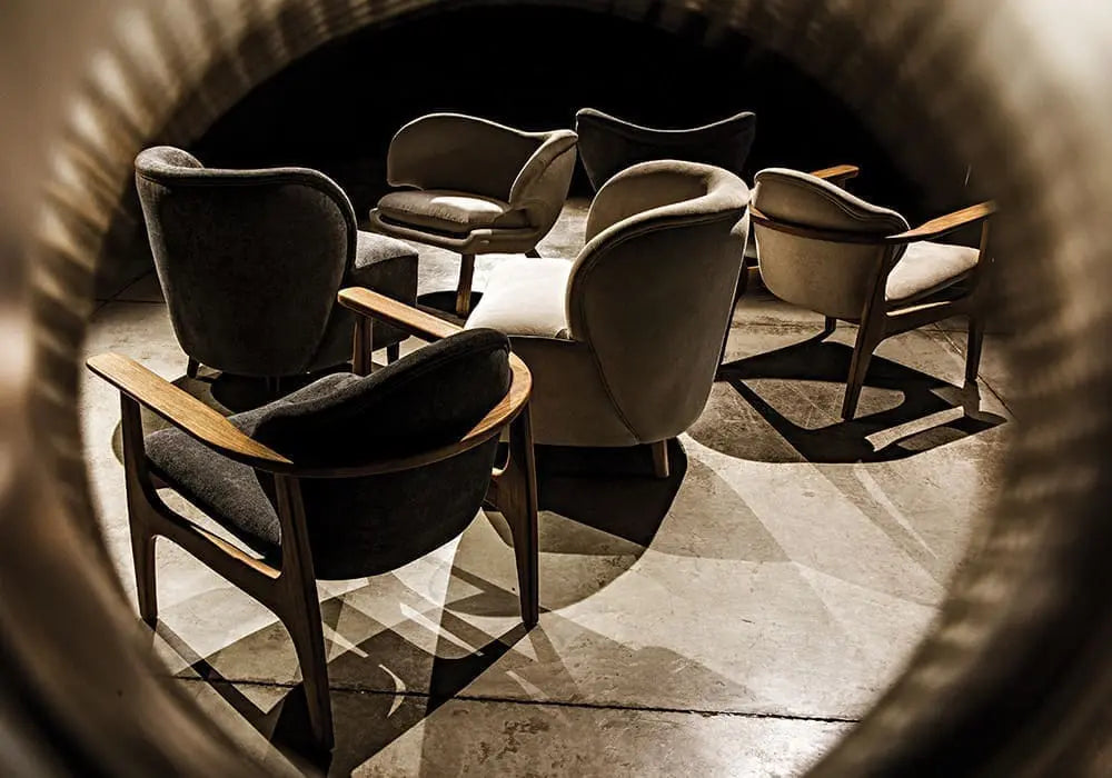Noir Valerie Chair With Grey Fabric