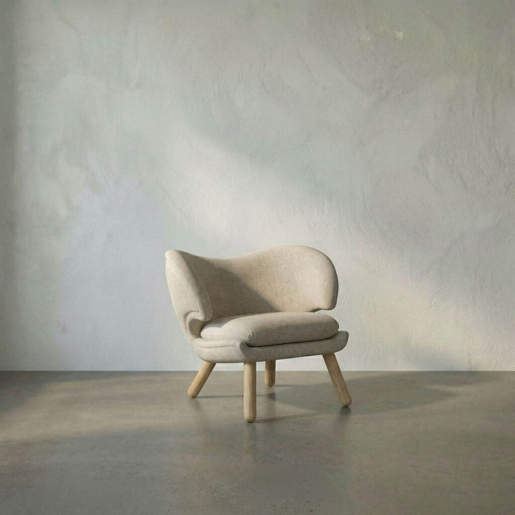 Noir Valerie Chair With Wheat Fabric