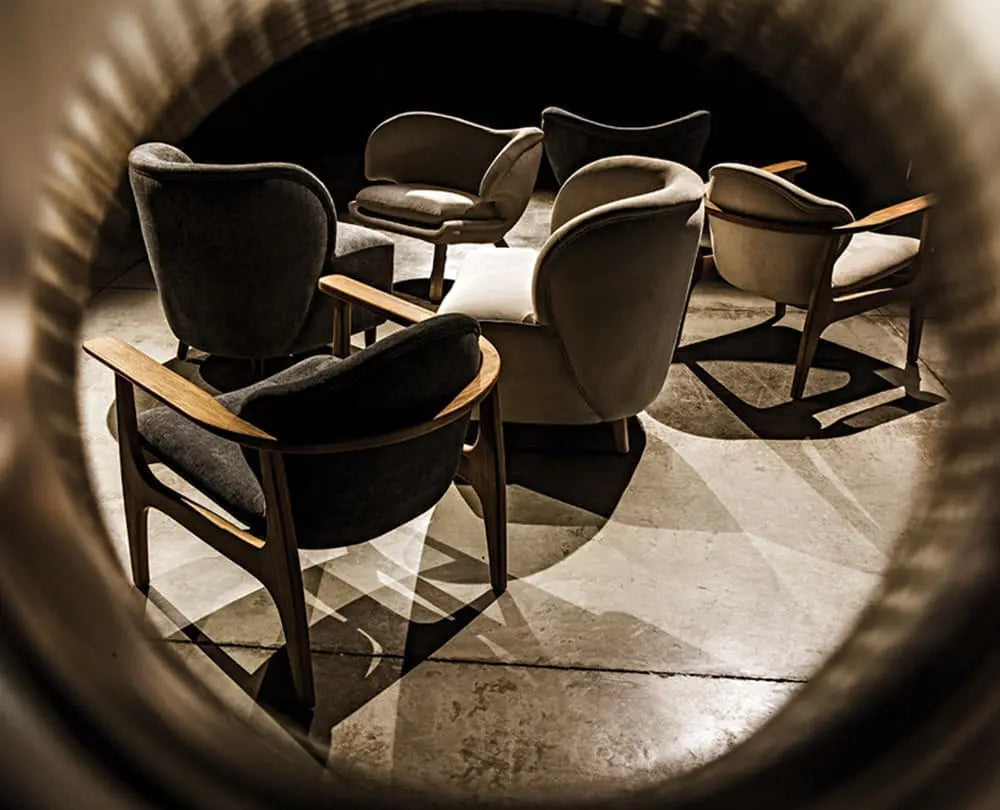 Noir Valerie Chair With Wheat Fabric