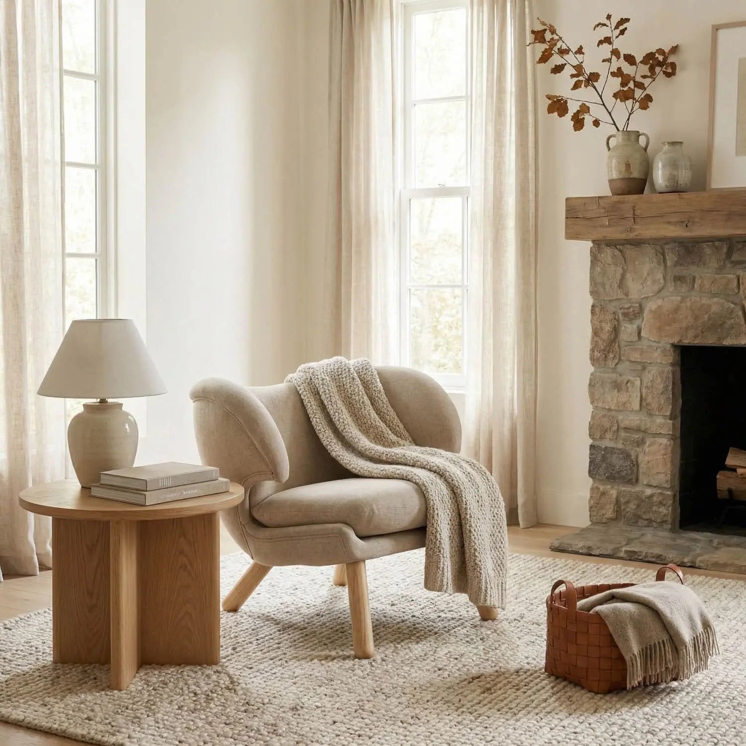 Noir Valerie Chair With Wheat Fabric
