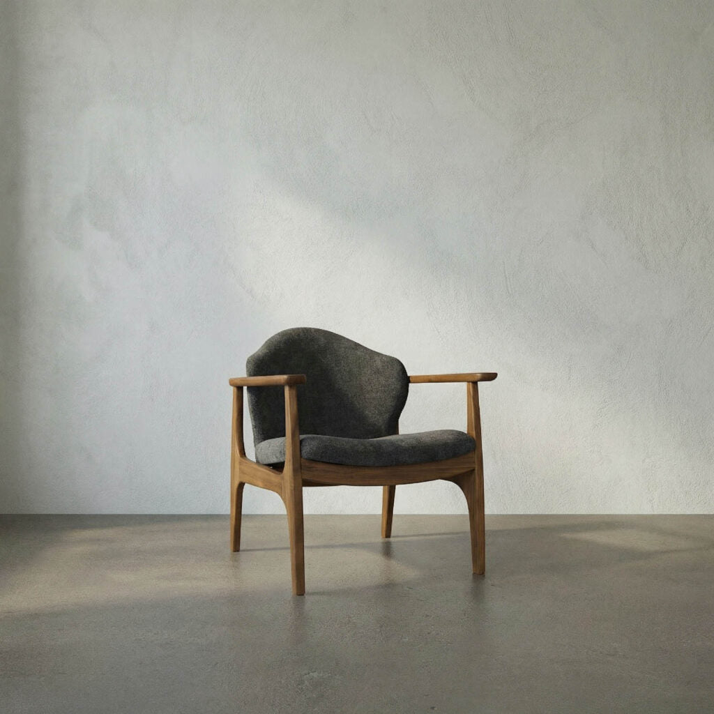Noir Vittorio Chair With Grey Fabric