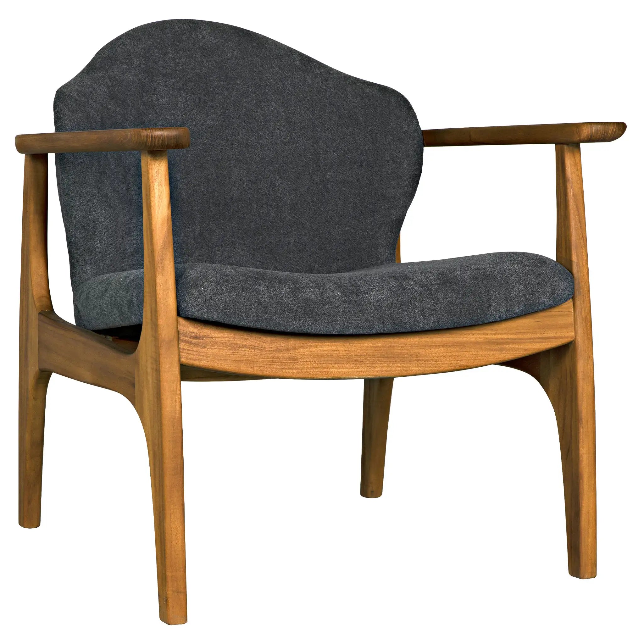 Noir Vittorio Chair With Grey Fabric
