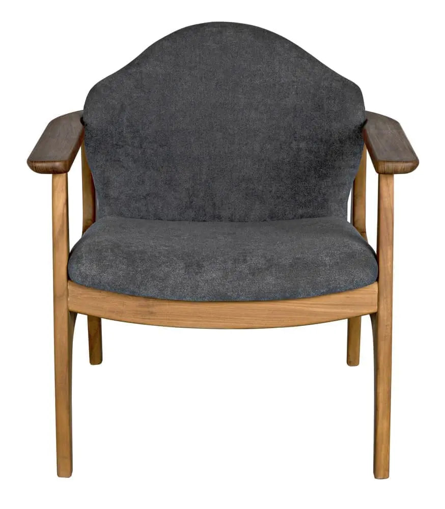 Noir Vittorio Chair With Grey Fabric