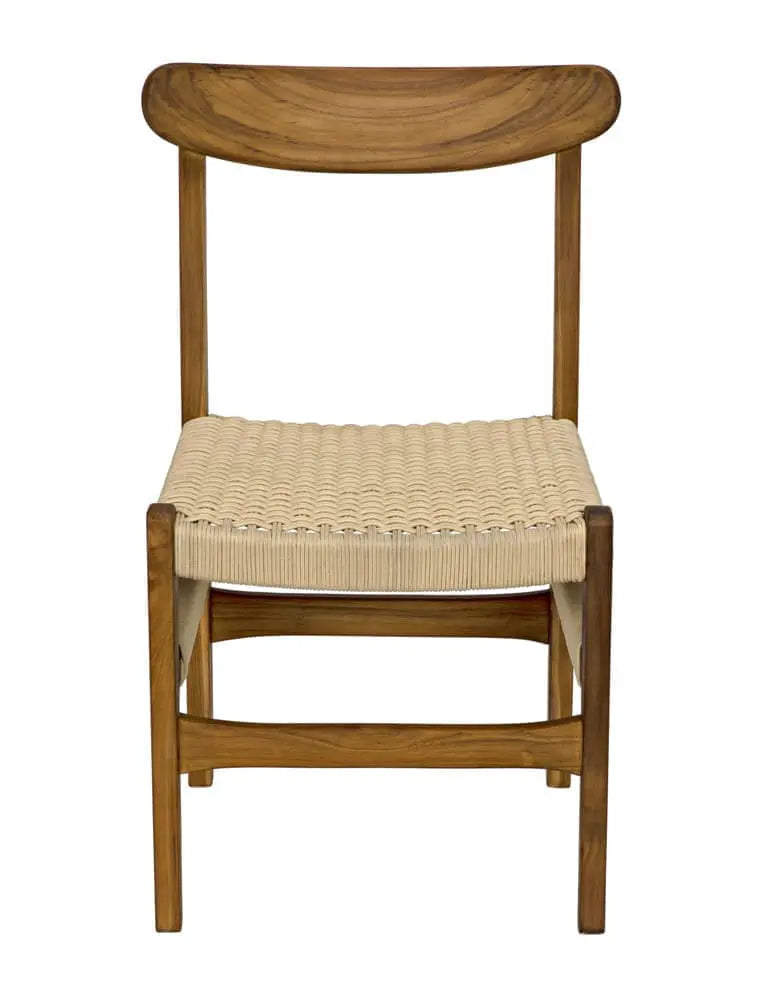 Noir Shagira Chair, Teak With Woven Rope