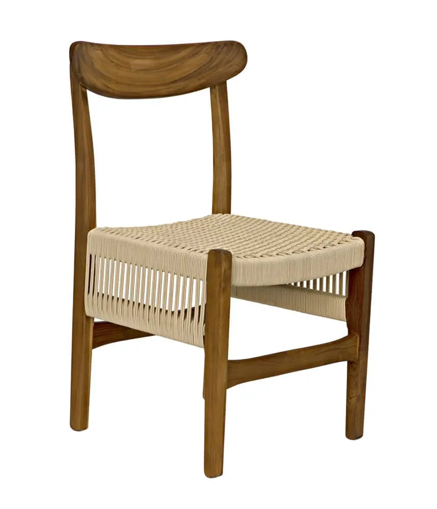 Noir Shagira Chair, Teak With Woven Rope