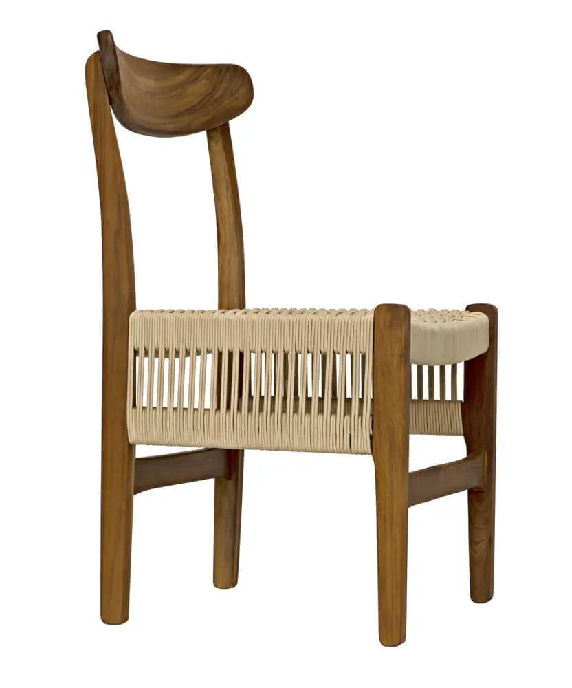 Noir Shagira Chair, Teak With Woven Rope