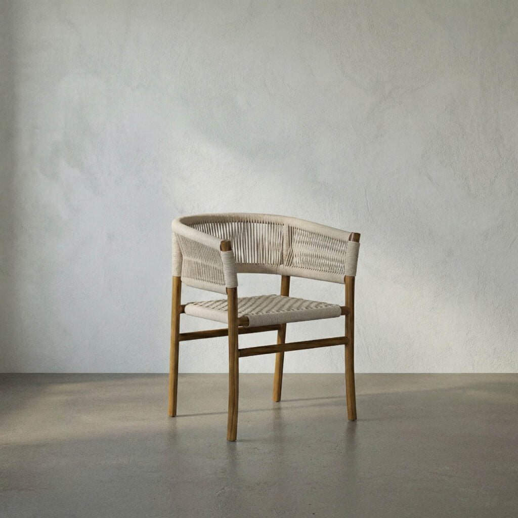 Noir Conrad Chair, Teak With Woven Rope
