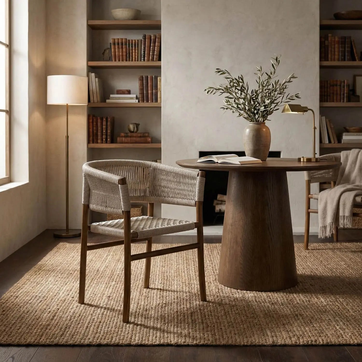 Noir Conrad Chair, Teak With Woven Rope