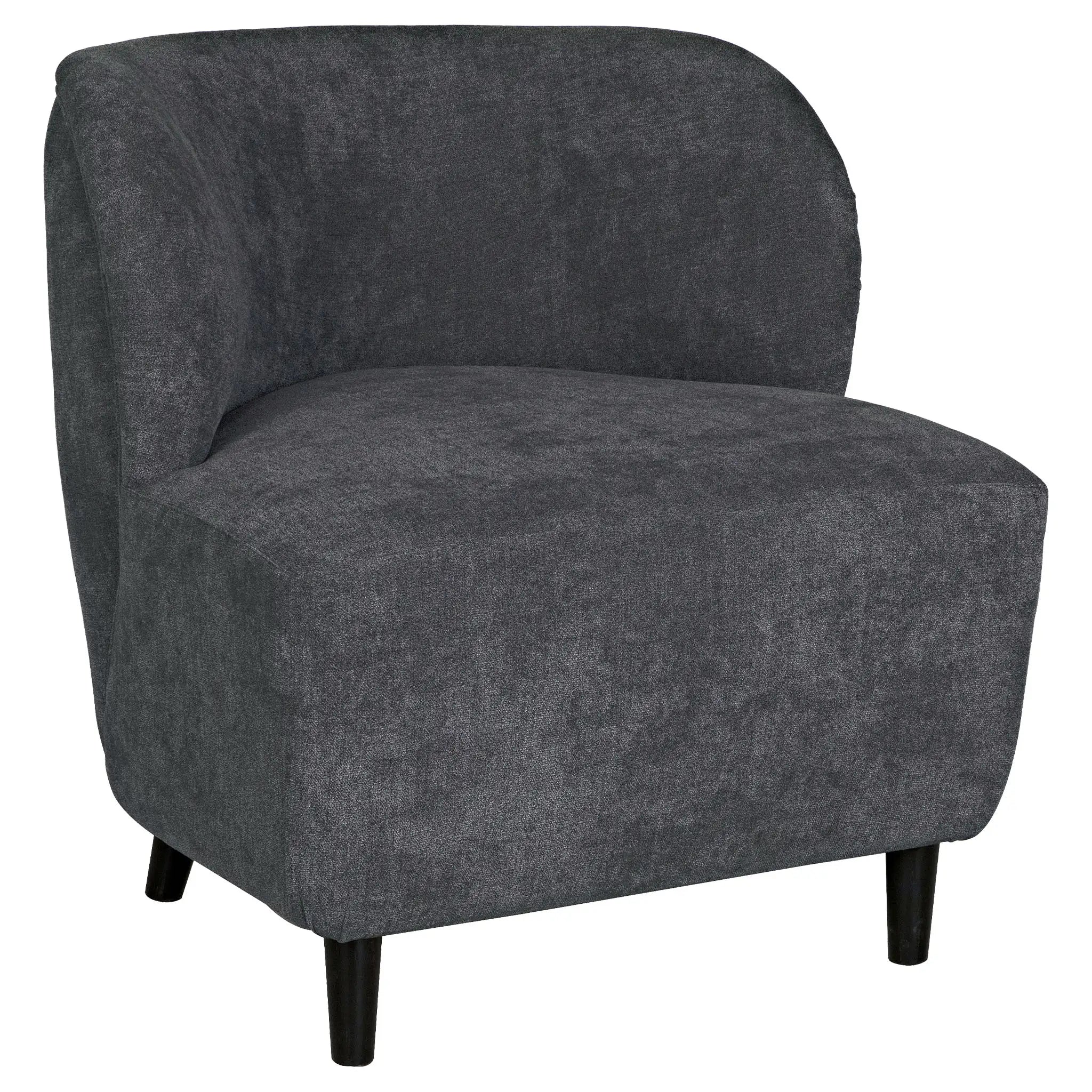 Noir Laffont Chair With Grey Fabric
