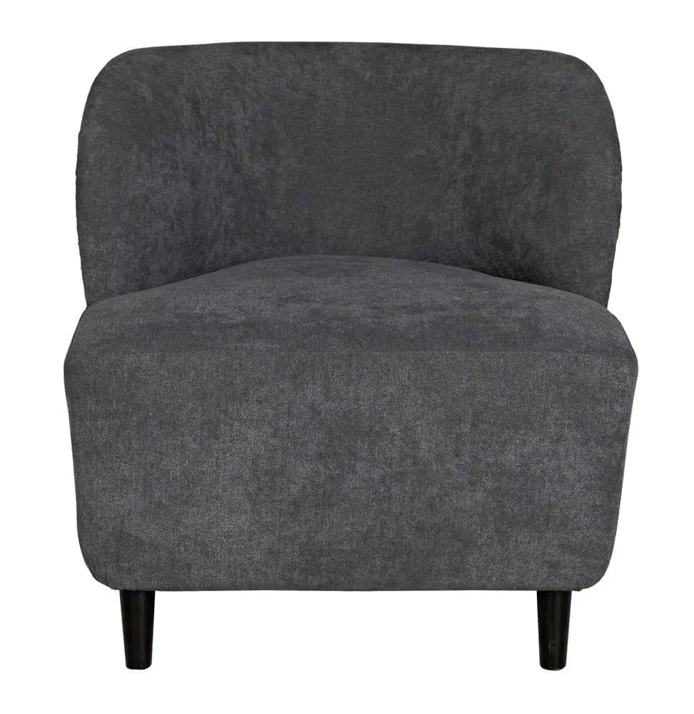 Noir Laffont Chair With Grey Fabric