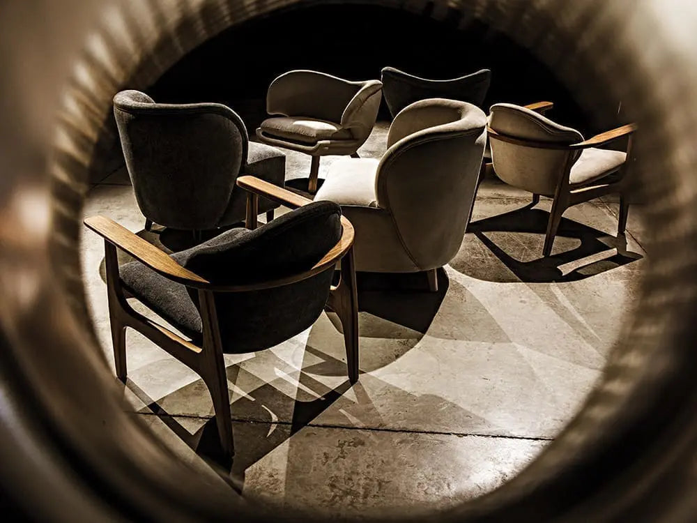 Noir Laffont Chair With Wheat Fabric