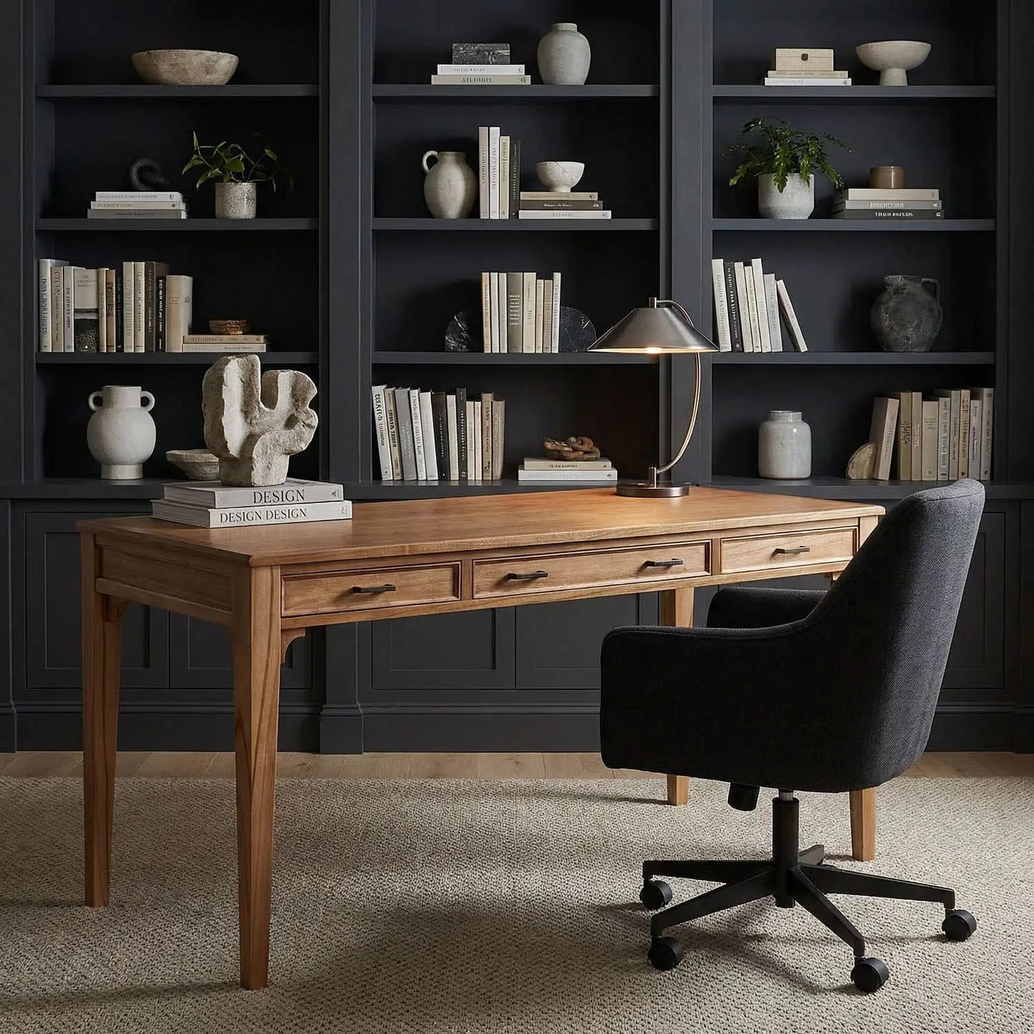 Noir Ambrose Desk, Bleached Teak