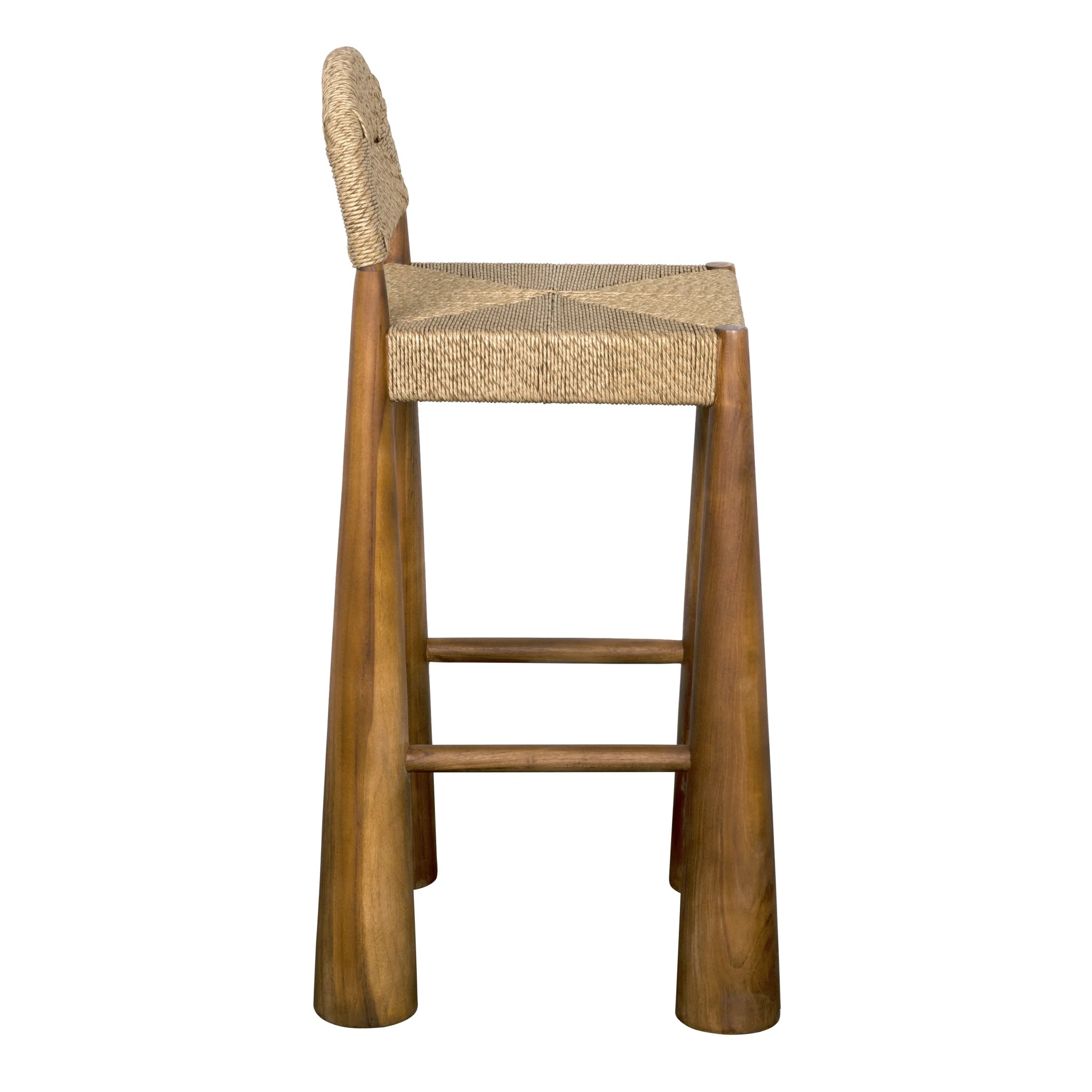 Noir Laredo Bar Stool, Teak With Synthetic Woven