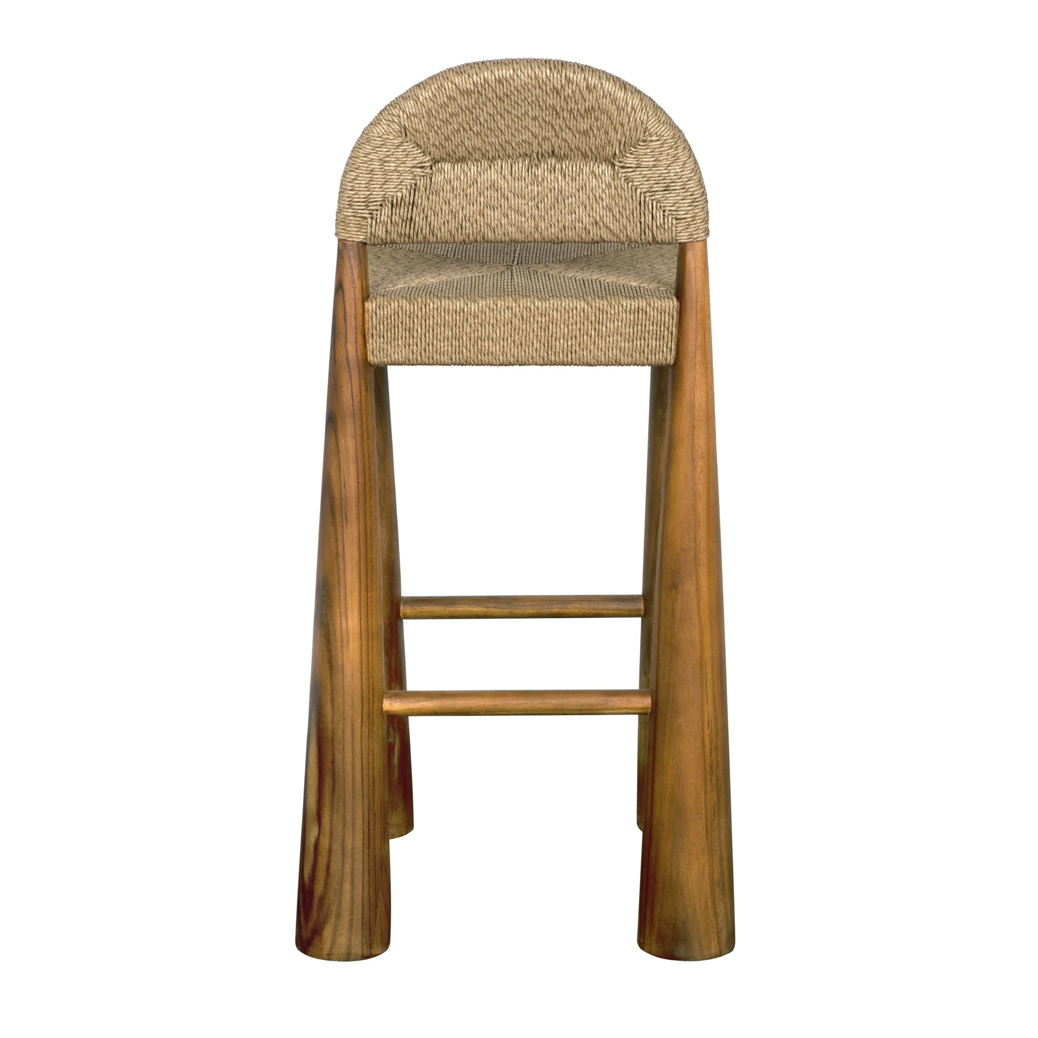 Noir Laredo Bar Stool, Teak With Synthetic Woven