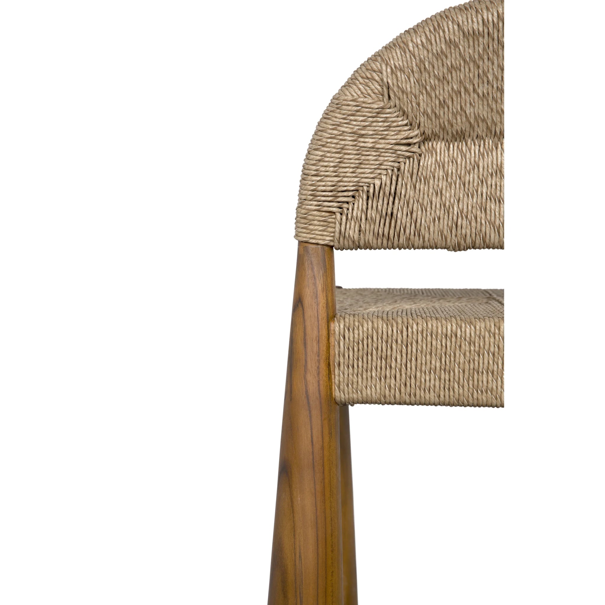 Noir Laredo Bar Stool, Teak With Synthetic Woven