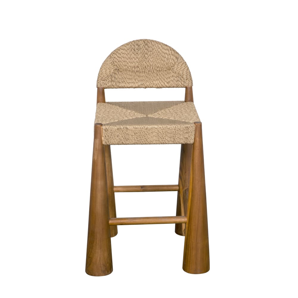 Noir Laredo Counter Stool, Teak With Synthetic Woven