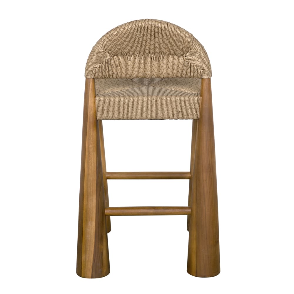 Noir Laredo Counter Stool, Teak With Synthetic Woven