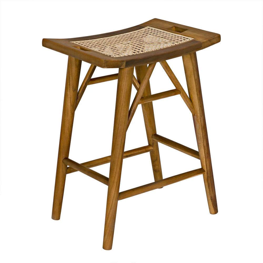 Noir Murphy Counter Stool, Teak