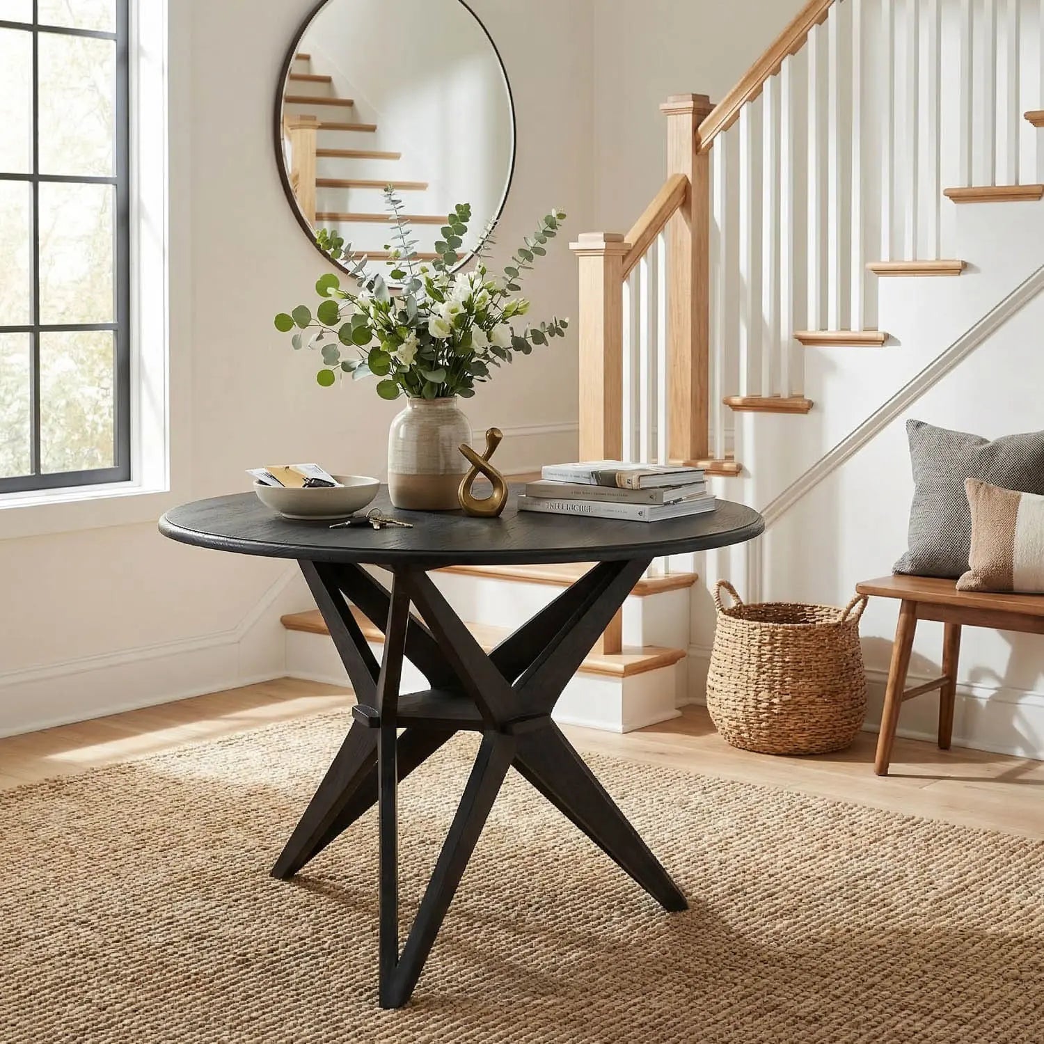 Noir Victor Dining Table, Charcoal Black