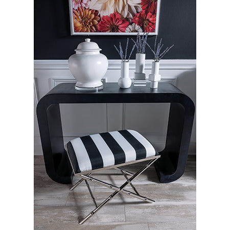 Port 68 Lauderdale Black and White Stripe Bench