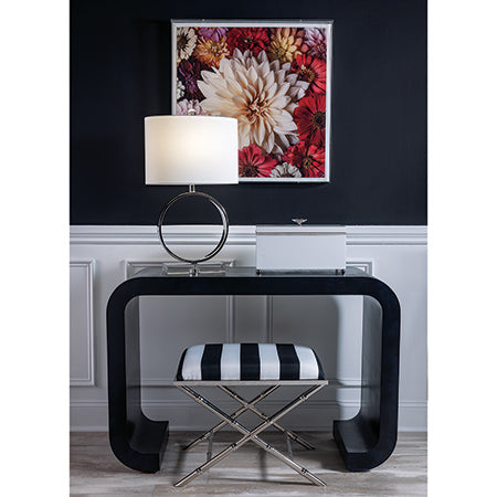 Port 68 Lauderdale Black and White Stripe Bench