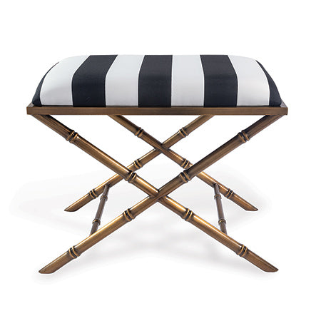 Port 68 Lauderdale Black and White Stripe Bench