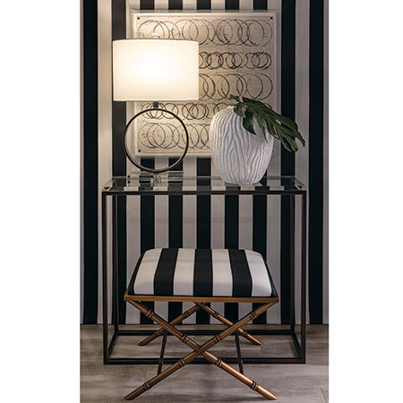Port 68 Lauderdale Black and White Stripe Bench