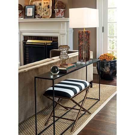 Port 68 Lauderdale Black and White Stripe Bench