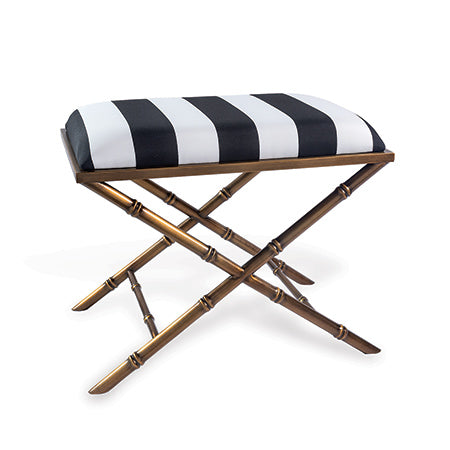 Port 68 Lauderdale Black and White Stripe Bench