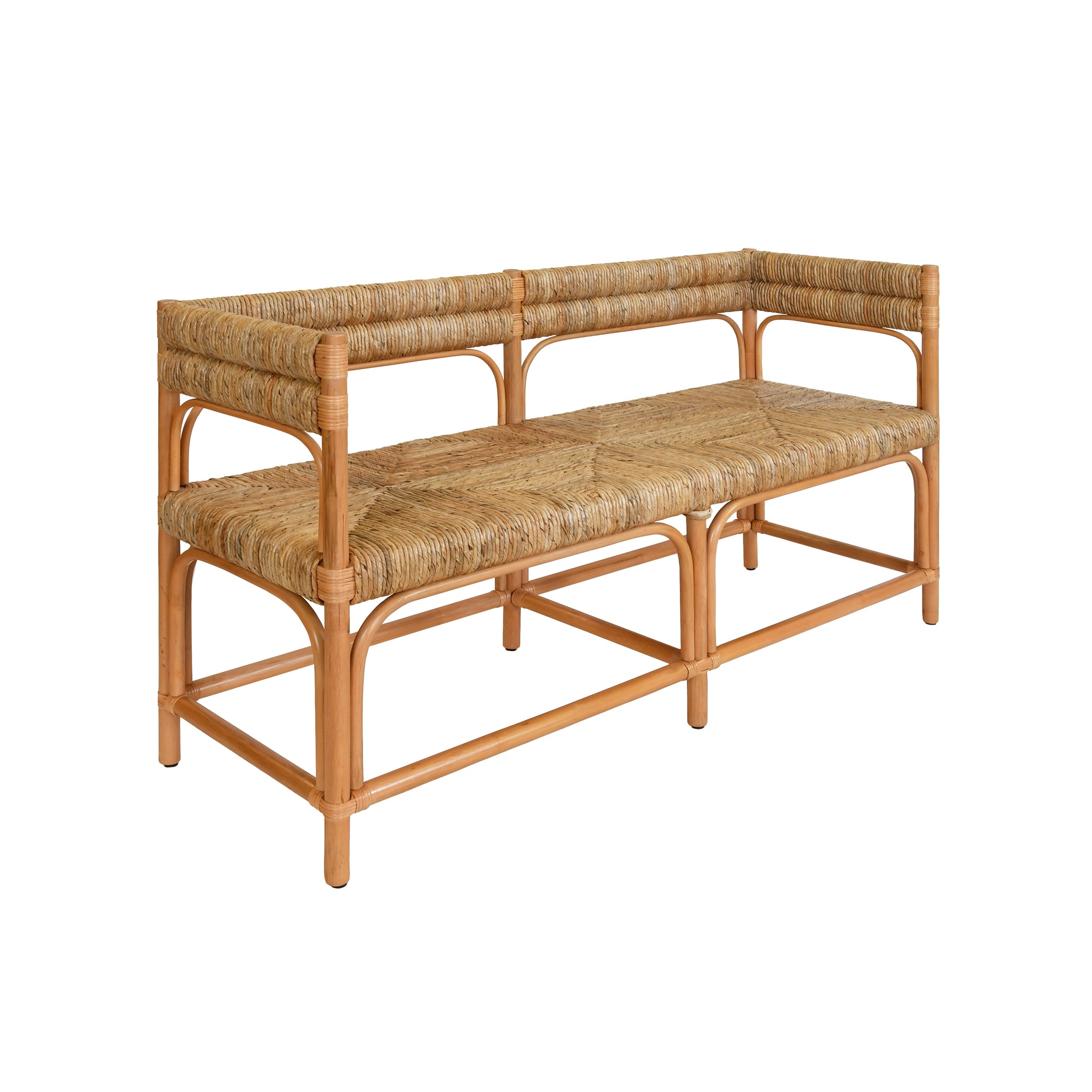 Worlds Away Ajax Rattan Bench