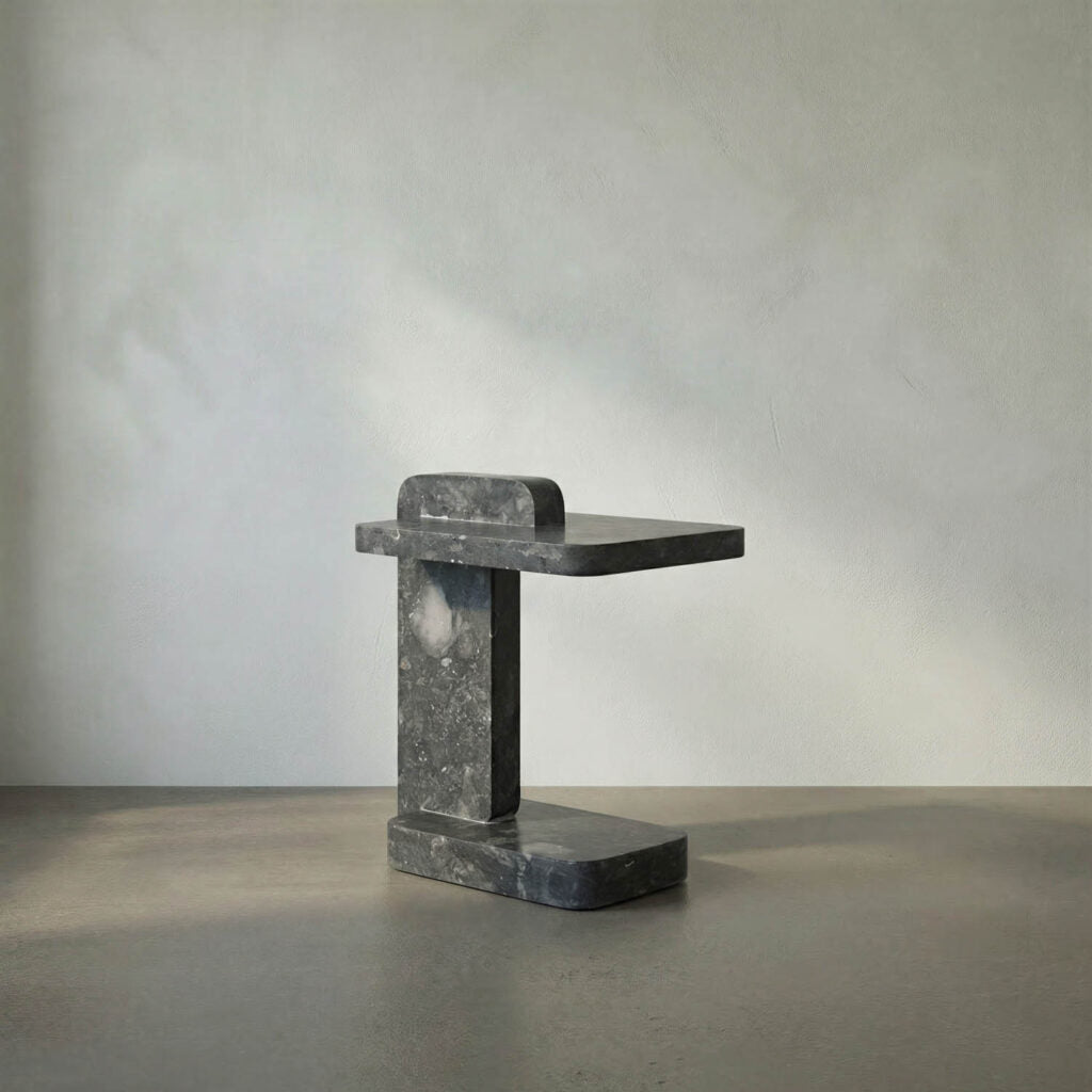 Noir North Side Table, Black Marble
