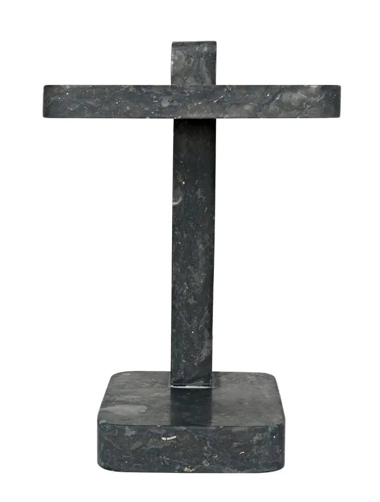 Noir North Side Table, Black Marble
