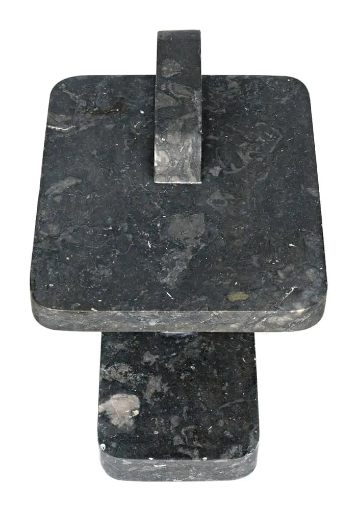 Noir North Side Table, Black Marble