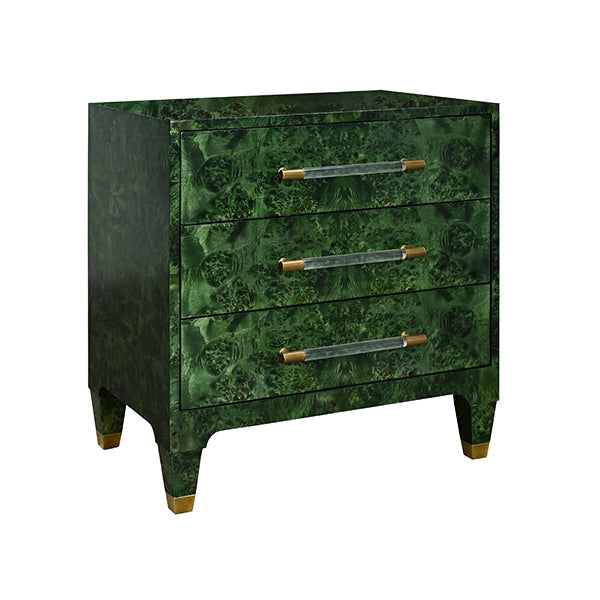 Worlds Away Amber Three Drawer Side Table