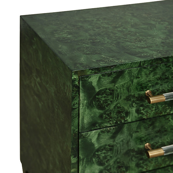 Worlds Away Amber Three Drawer Side Table